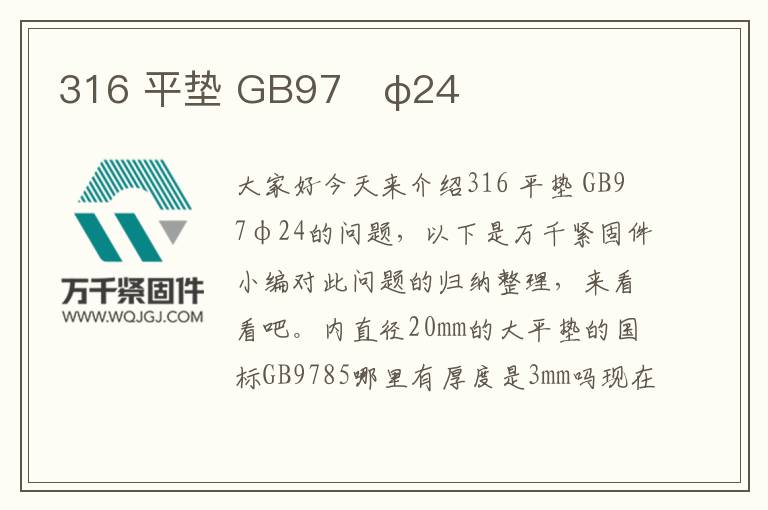 316 平墊 GB97 φ24