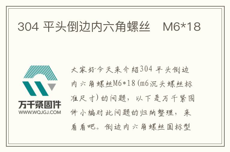 304 平頭倒邊內(nèi)六角螺絲 M6*18