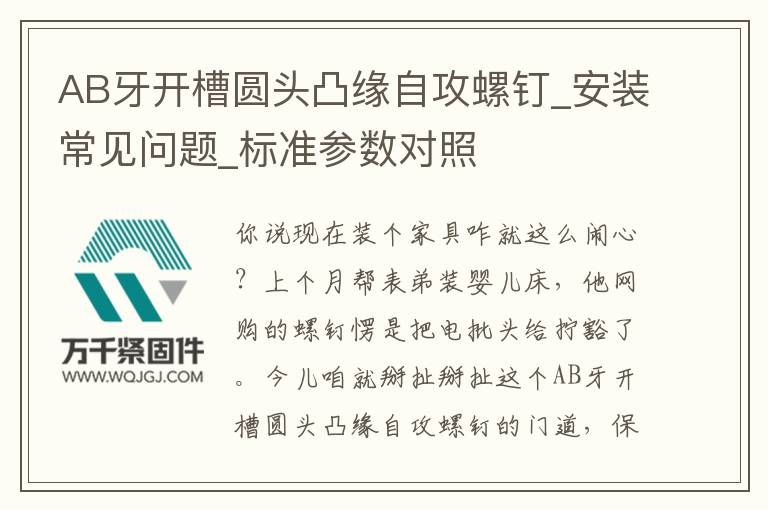 AB牙開(kāi)槽圓頭凸緣自攻螺釘_安裝常見(jiàn)問(wèn)題_標(biāo)準(zhǔn)參數(shù)對(duì)照